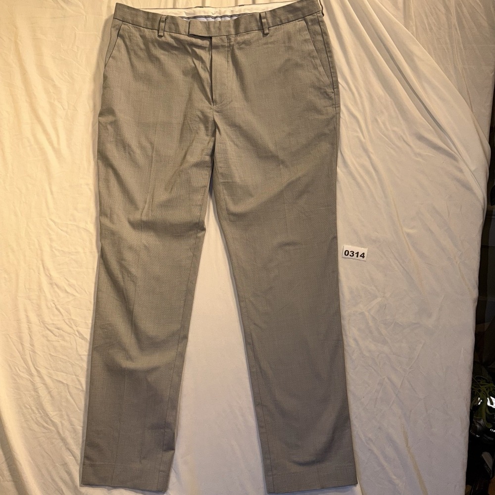 Charles Tyrwhitt Men's Dress Pants 36U Slim Fit Flat Front Gray